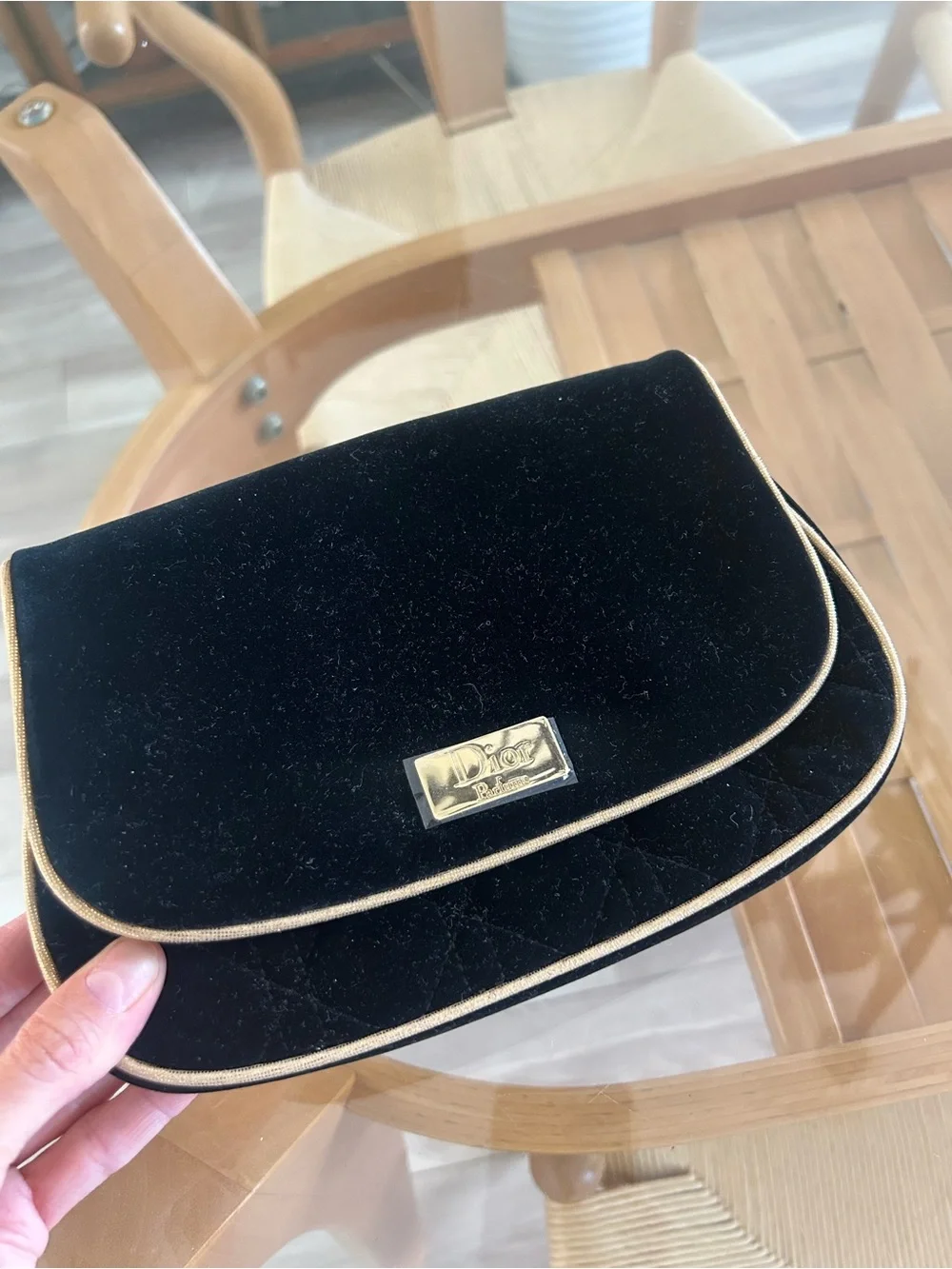 Dior Black Velvet Cosmetic Pouch - Picture 4 of 11